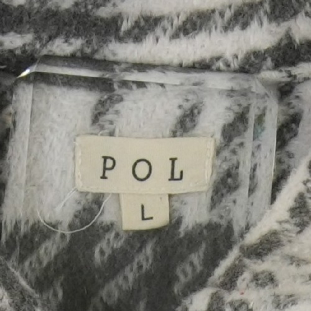 POL Anthropologie Shacket Jacket Women's Size Large Grey White Plaid Top - Picture 5 of 8